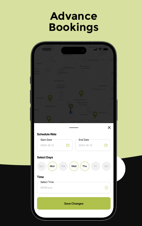 Zert advance bookings screen